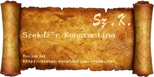 Szekér Konstantina névjegykártya